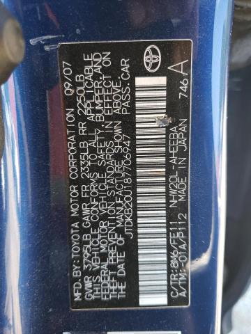 Photo 10 from auction – 2008 TOYOTA PRIUS with VIN JTDKB20U187706947