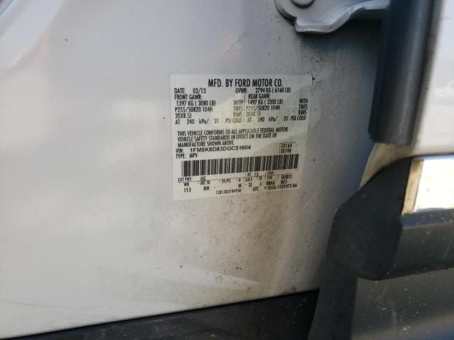 Photo 10 from auction – 2013 FORD EXPLORER X with VIN 1FM5K8D83DGC51604