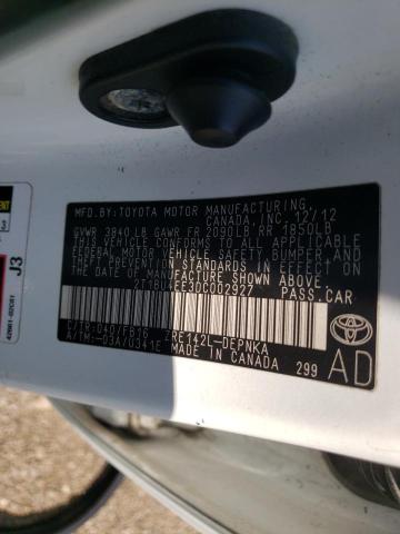 Photo 10 from auction – 2013 TOYOTA COROLLA BA with VIN 2T1BU4EE3DC002927
