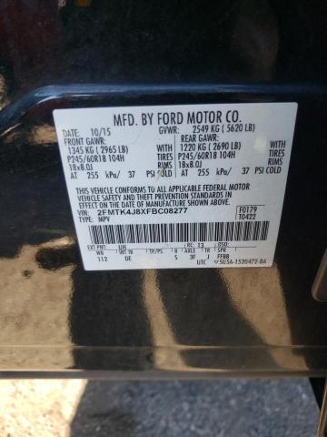 Photo 10 from auction – 2015 FORD EDGE SEL with VIN 2FMTK4J8XFBC08277