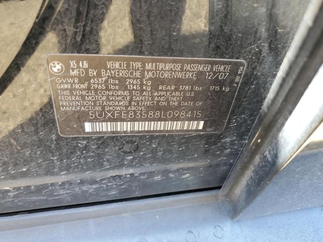 Photo 10 from auction – 2008 BMW X5 4.8I with VIN 5UXFE83588L098415