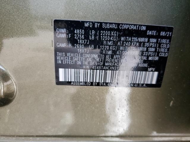 Photo 10 from auction – 2022 SUBARU OUTBACK LI with VIN 4S4BTANCXN3136825