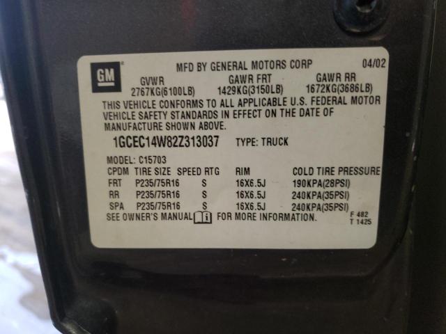Photo 10 from auction – 2002 CHEVROLET SILVERADO with VIN 1GCEC14W82Z313037