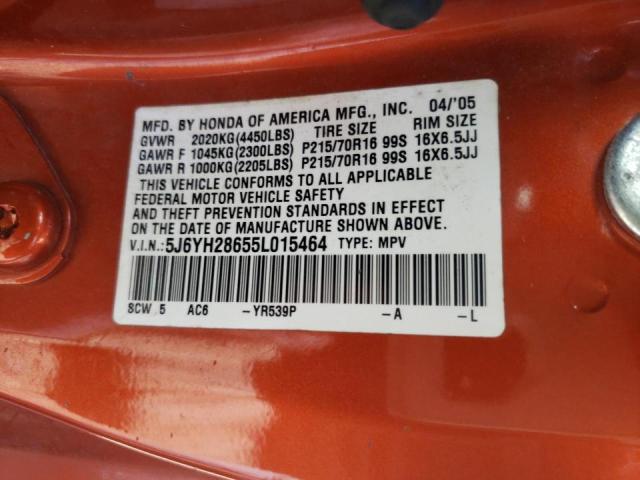 Photo 10 from auction – 2005 HONDA ELEMENT EX with VIN 5J6YH28655L015464