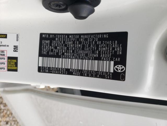 Photo 10 from auction – 2020 TOYOTA COROLLA LE with VIN 5YFEPRAE2LP126791