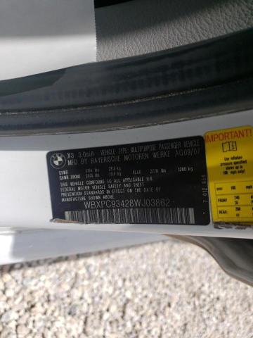 Photo 10 from auction – 2008 BMW X3 3.0SI with VIN WBXPC93428WJ03862
