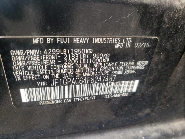 Photo 10 from auction – 2015 SUBARU IMPREZA PR with VIN JF1GPAC64F8247487