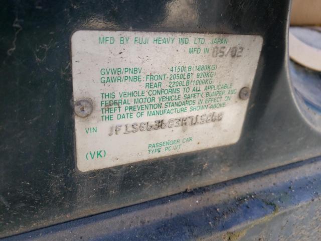 Photo 10 from auction – 2003 SUBARU FORESTER 2 with VIN JF1SG63683H715868