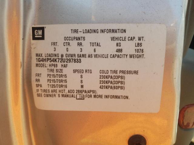 Photo 10 from auction – 2002 BUICK LESABRE CU with VIN 1G4HP54K72U297833