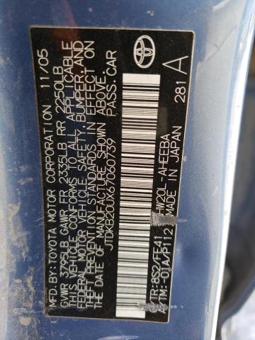 Photo 10 from auction – 2006 TOYOTA PRIUS with VIN JTDKB20UX67060739
