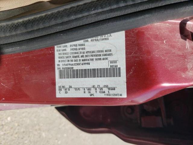 Photo 10 from auction – 1999 FORD CONTOUR SE with VIN 1FAFP6632XK169998