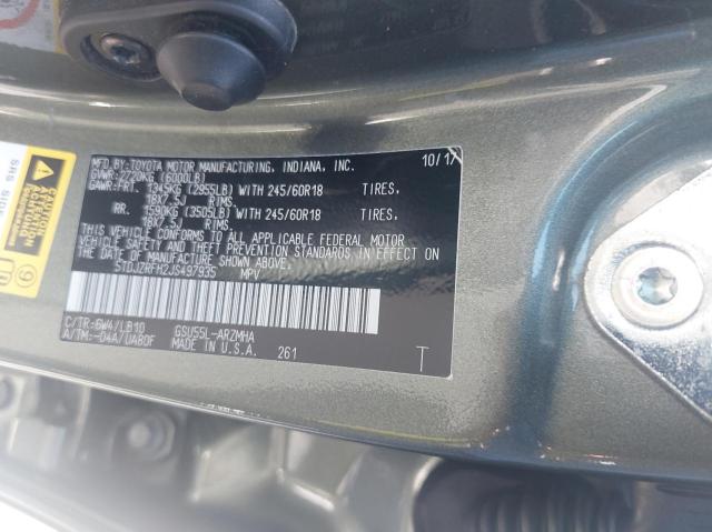 Photo 10 from auction – 2018 TOYOTA HIGHLANDER with VIN 5TDJZRFH2JS497935