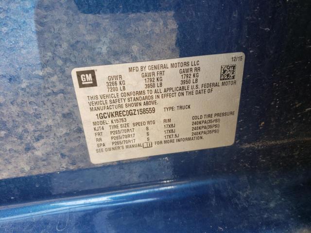 Photo 10 from auction – 2016 CHEVROLET SILVERADO with VIN 1GCVKREC0GZ158559