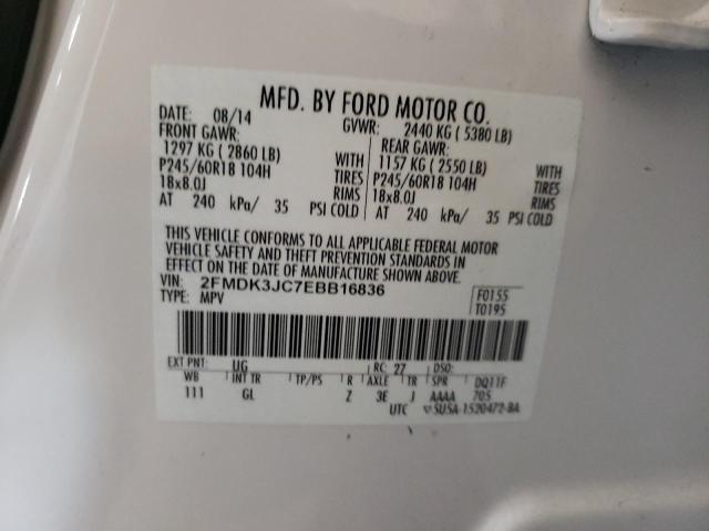 Photo 10 from auction – 2014 FORD EDGE SEL with VIN 2FMDK3JC7EBB16836