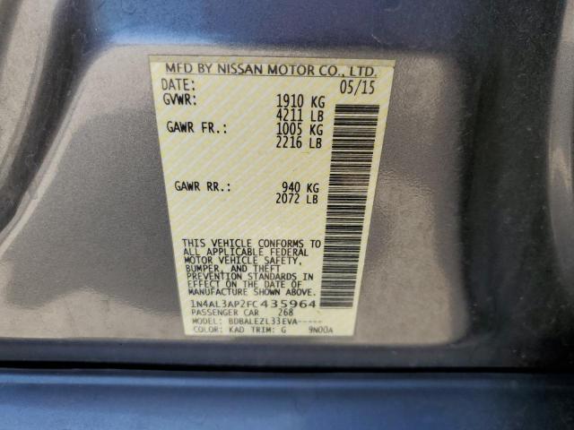 Photo 10 from auction – 2015 NISSAN ALTIMA 2.5 with VIN 1N4AL3AP2FC435964