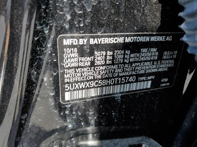 Photo 10 from auction – 2017 BMW X3 XDRIVE2 with VIN 5UXWX9C58H0T15740