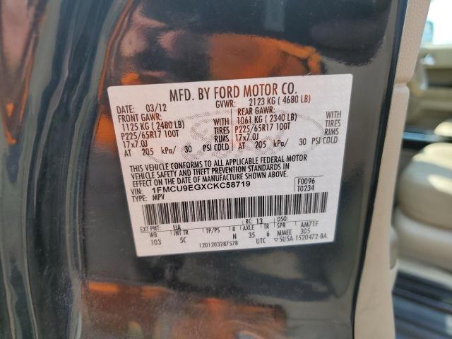 Photo 10 from auction – 2012 FORD ESCAPE LIM with VIN 1FMCU9EGXCKC58719