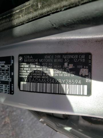 Photo 10 from auction – 1999 BMW 528 I AUTO with VIN WBADM6334XBY28594