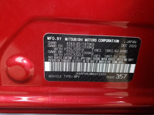 Photo 10 from auction – 2021 MITSUBISHI OUTLANDER with VIN JA4APVAU9MU012333
