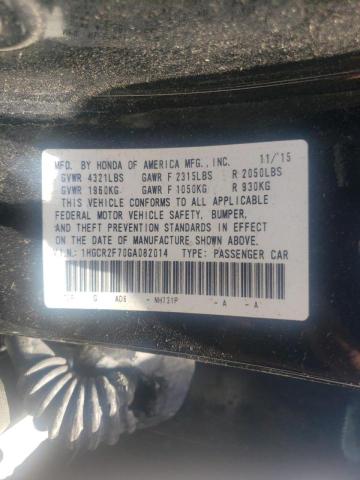 Photo 10 from auction – 2016 HONDA ACCORD EX with VIN 1HGCR2F70GA082014