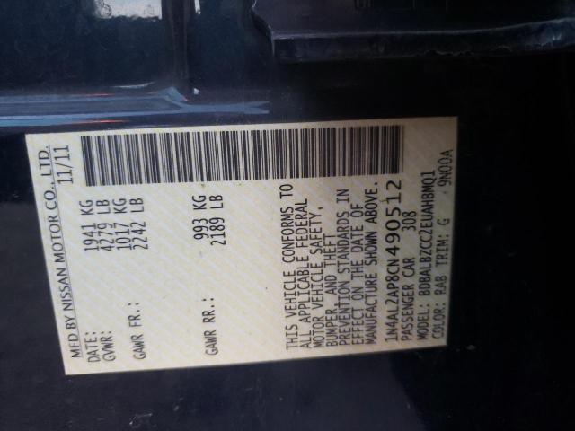 Photo 10 from auction – 2012 NISSAN ALTIMA BAS with VIN 1N4AL2AP8CN490512