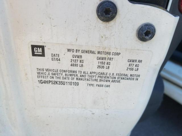 Photo 10 from auction – 2005 BUICK LESABRE CU with VIN 1G4HP52K35U110109