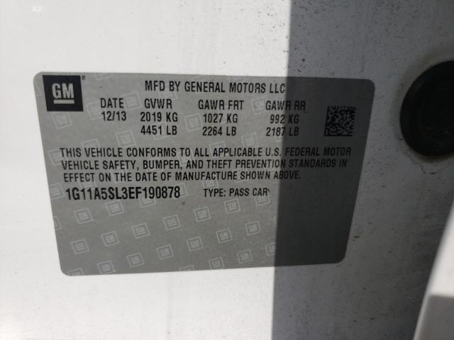 Photo 10 from auction – 2014 CHEVROLET MALIBU LS with VIN 1G11A5SL3EF190878