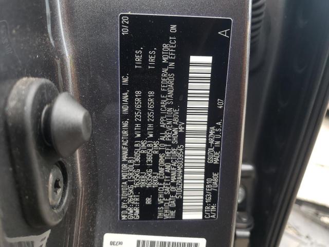 Photo 10 from auction – 2021 TOYOTA HIGHLANDER with VIN 5TDGZRAH4MS039545