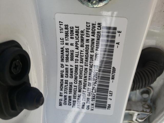 Photo 10 from auction – 2018 HONDA CIVIC EX with VIN 19XFC2F79JE202118