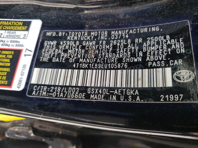 Photo 10 from auction – 2014 TOYOTA AVALON BAS with VIN 4T1BK1EB9EU105876