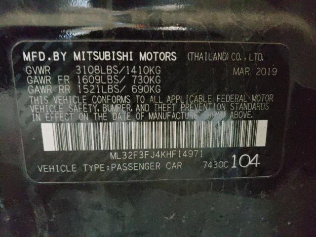 Photo 10 from auction – 2019 MITSUBISHI MIRAGE G4 with VIN ML32F3FJ4KHF14971