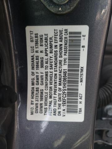 Photo 10 from auction – 2017 HONDA CIVIC LX with VIN 19XFC2F51HE069461