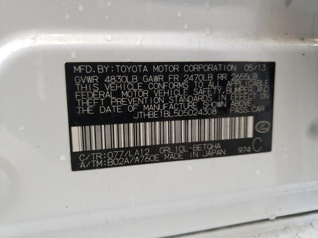 Photo 10 from auction – 2013 LEXUS GS 350 with VIN JTHBE1BL5D5024308