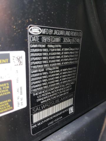 Photo 10 from auction – 2020 LAND ROVER RANGE ROVE with VIN SALWR2SU8LA896986
