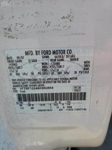 Photo 10 from auction – 2008 FORD F150 with VIN 1FTRF12248KB62854