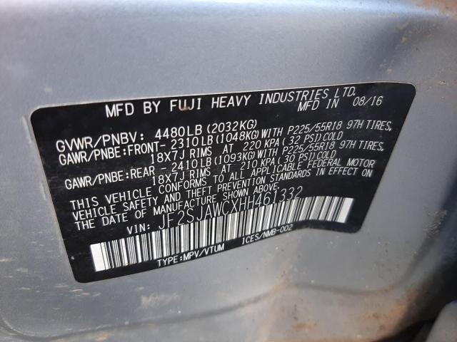 Photo 10 from auction – 2017 SUBARU FORESTER 2 with VIN JF2SJAWCXHH461332