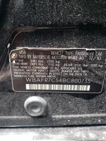 Photo 10 from auction – 2011 BMW 535 I with VIN WBAFR7C54BC800735