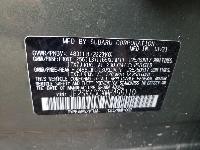 Photo 10 from auction – 2021 SUBARU FORESTER with VIN JF2SKADCXMH496110