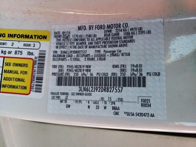 Photo 10 from auction – 2013 LINCOLN MKZ with VIN 3LN6L2J92DR827557