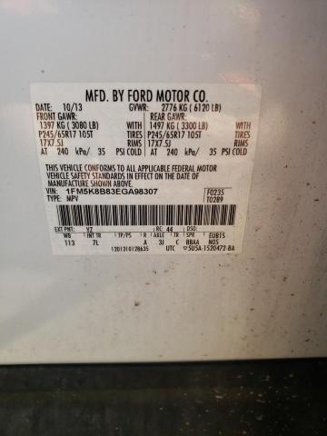 Photo 10 from auction – 2014 FORD EXPLORER with VIN 1FM5K8B83EGA98307