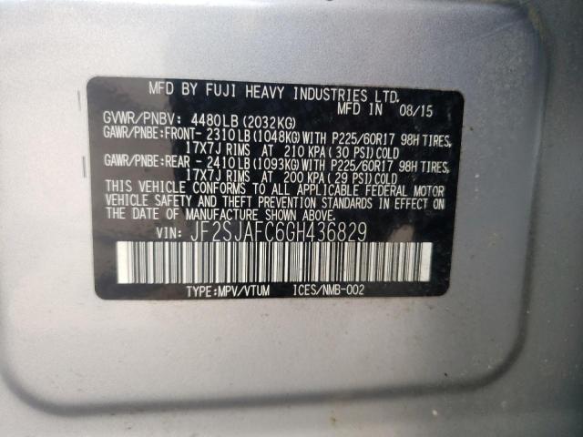 Photo 10 from auction – 2016 SUBARU FORESTER 2 with VIN JF2SJAFC6GH436829