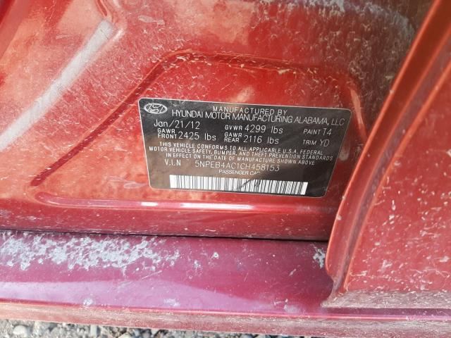 Photo 10 from auction – 2012 HYUNDAI SONATA GLS with VIN 5NPEB4AC1CH458153