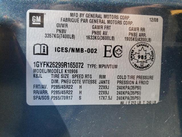 Photo 10 from auction – 2009 CADILLAC ESCALADE E with VIN 1GYFK26299R165072