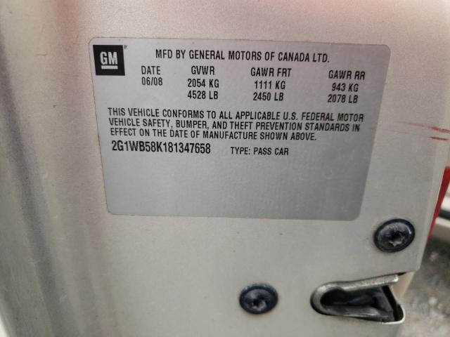 Photo 10 from auction – 2008 CHEVROLET IMPALA LS with VIN 2G1WB58K181347658