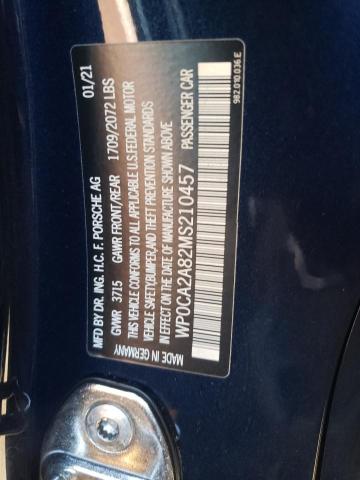 Photo 10 from auction – 2021 PORSCHE BOXSTER BA with VIN WP0CA2A82MS210457