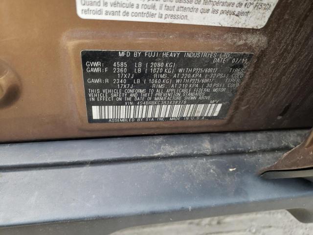 Photo 10 from auction – 2011 SUBARU OUTBACK with VIN 4S4BRBKC3B3438378