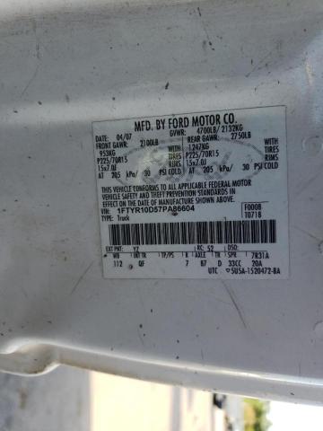 Photo 10 from auction – 2007 FORD RANGER with VIN 1FTYR10D57PA86604
