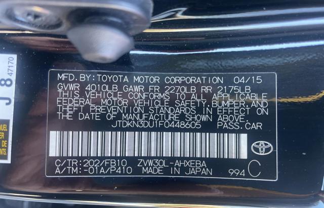 Photo 10 from auction – 2015 TOYOTA PRIUS with VIN JTDKN3DU1F0448605