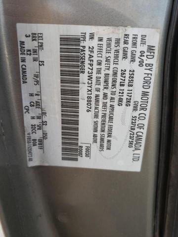 Photo 10 from auction – 2000 FORD CROWN VICT with VIN 2FAFP73W3YX188076