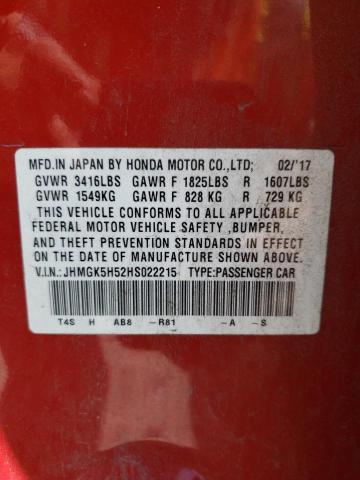 Photo 10 from auction – 2017 HONDA FIT with VIN JHMGK5H52HS022215